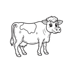 cow  line art vector on white background
