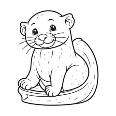 Sheep line art vector on white background