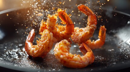 A plate of shrimp with a sprinkle of salt