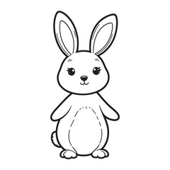 Rabbit line art vector on white background