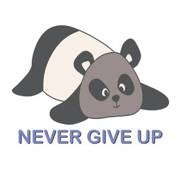 Funny cartoon panda in sleeping mood