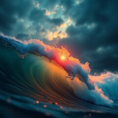 Abstract Background with Vibrant Colors, Gradients, and Unique Artistic Textures
