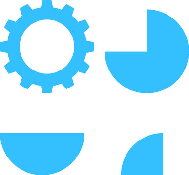 Illustration vector graphic of cog and pie shape.
