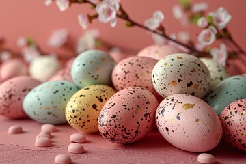 Obraz premium Background, eggs and color for holiday, vacation 