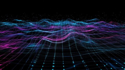 A purple and blue wave in the ocean