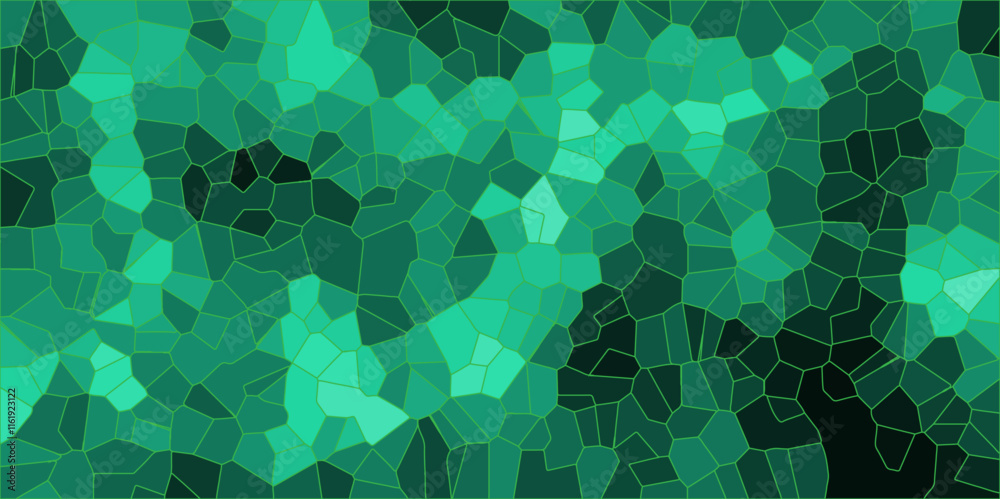 Poster seamless emerald green mosaic texture with geometric abstract design . perfect for backgrounds, digi