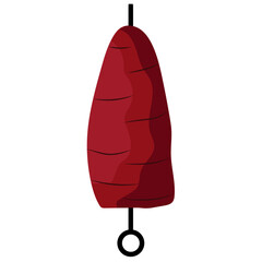 Kebab on stick, kebab skewered, Turkish meat.