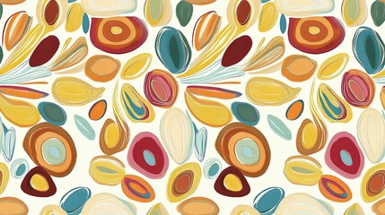 Abstract Colorful Organic Shapes Pattern for Art and Design Projects with Bright and Vibrant Color Palette