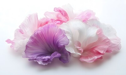 Delicate pastel flower petals, soft, gentle, romantic.