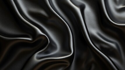 Fototapeta premium A black fabric with a shiny surface