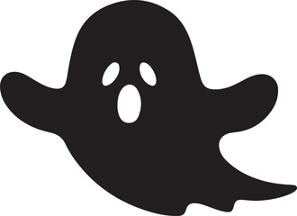 Naklejka premium ghost icon silhouette style vector minimal art illustration on a white background. 