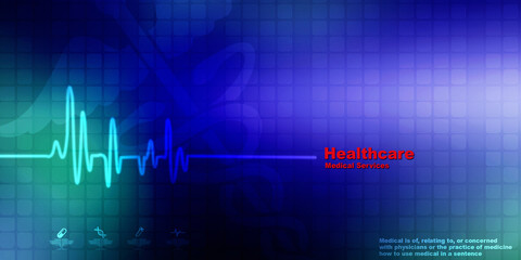 Heart with cardiogram - 2D illustration
