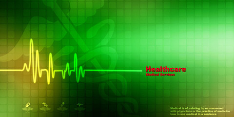 Heart with cardiogram - 2D illustration
