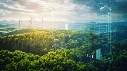 A computer screen with a list of carbon credit projects, showing investment opportunities in renewable energy and reforestation