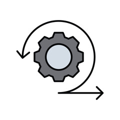 Agile Methodology color line icon with white background vector stock illustration