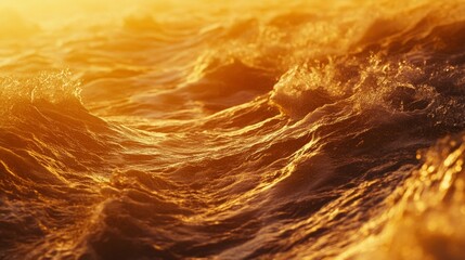 The water is yellow and has waves