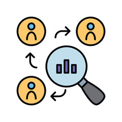 Competitor Analysis color line icon with white background vector stock illustration