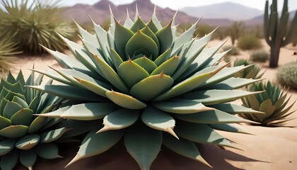 Obraz premium Majestic Desert Succulents: Agave in the Arizona Sun