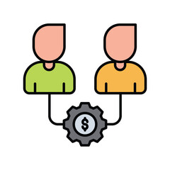 Stakeholder Communication color line icon with white background vector stock illustration