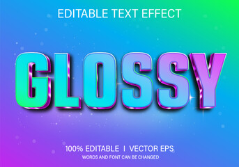 glossy vector text effect with modern style design