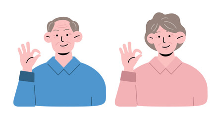 business Grandma and Grandpa Illustration