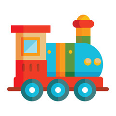 Illustration of little train toy isolated on white