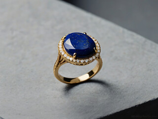 A radiant lapis lazuli sits at the heart of this elegant gold ring.