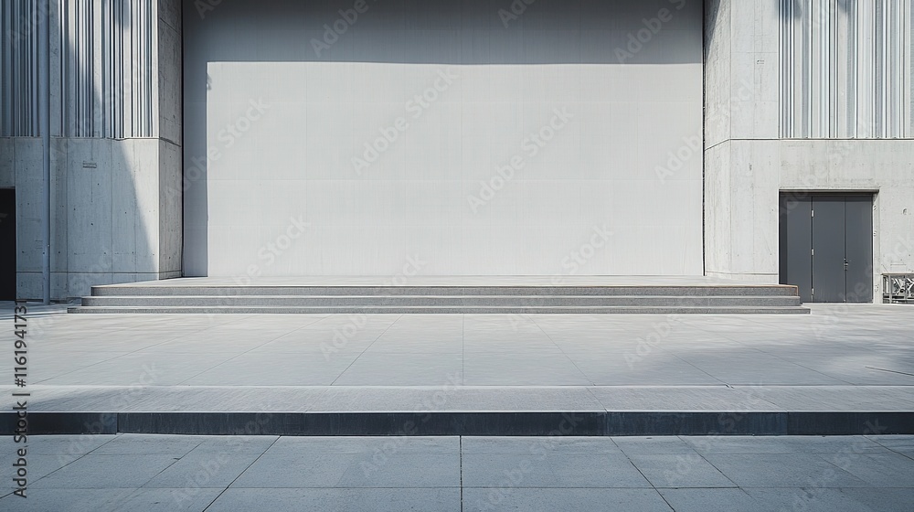 Poster cultural event scene captured with minimalistic style empty stage and room for copy space creating n