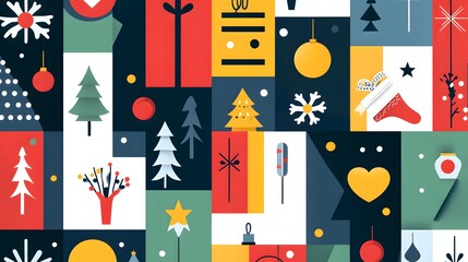 Abstract Geometric Christmas Holiday Design Pattern