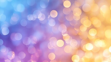 Obraz premium Soft rainbow bokeh background in pastel purple, blue, yellow, and pink 