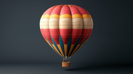 Obraz premium Colorful Hot Air Balloon Design Against Dark Background in Studio Setting