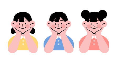 Collection of children's face illustrations