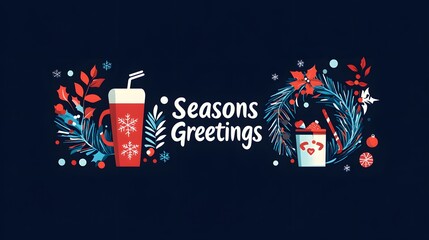 Obraz premium Festive Season Greetings Winter Holiday Beverage Design
