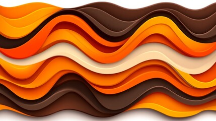 Obraz premium Abstract Autumn Waves Orange Brown Cream Design