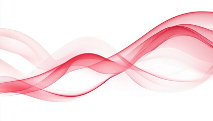 Abstract red wave design on white background. (1)