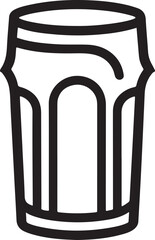 Fototapeta premium beer glass icon silhouette style vector minimal art illustration on a white background. 