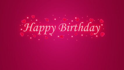 Happy Birthday text isolated on pink glitters bokeh background