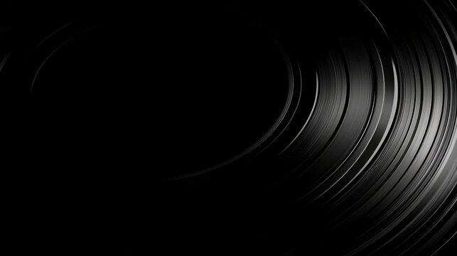 Abstract Black Vinyl Record Groove Texture Design