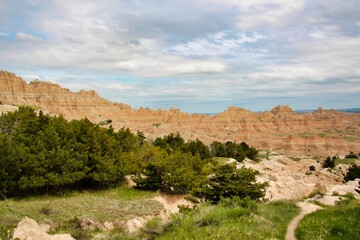 View at Cliff Shelf Nature Trail, Badlands National Park in South Dakota.