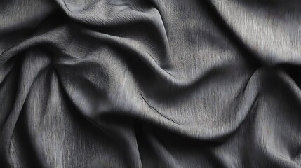 Obraz premium Black silk texture fabric texture background. Smooth elegant black Abstract Gray Fabric Texture, Draped, Wrinkled, Material ,background of black wrinkle shiny cloth texture