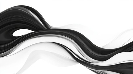 Fototapeta premium Abstract Black White Wave Design Swirling Flow