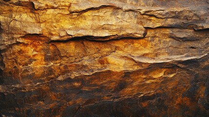 Obraz premium Golden Brown Rock Surface Texture Detail