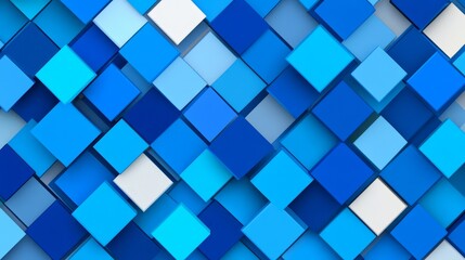 Abstract Blue and White Square Geometric Pattern