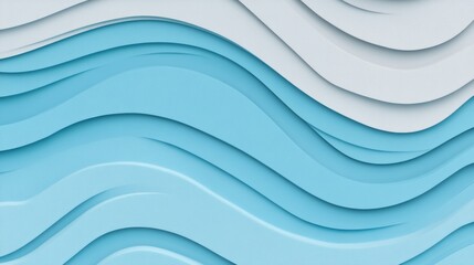Obraz premium Abstract Blue and White Wave Paper Cut Design