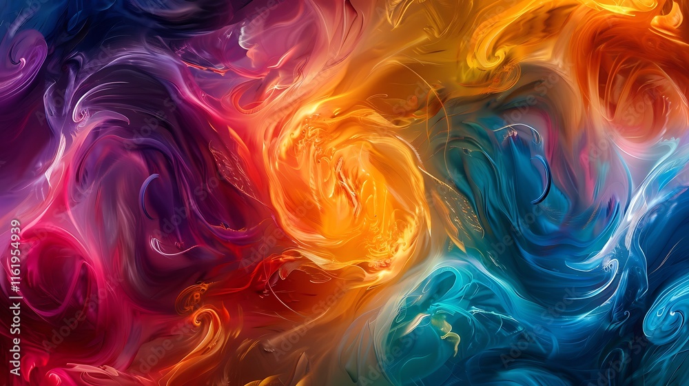 Wall mural vibrant swirling colors create an abstract and dynamic artwork a mesmerizing blend of hues and textu