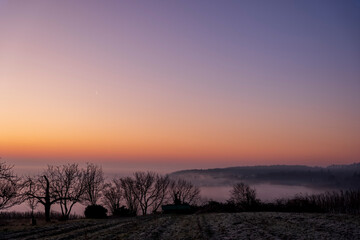 sunrise in the field