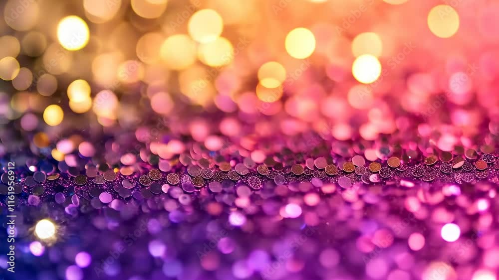 Aufkleber Glittering paillettes create a dazzling holiday background with sparkling metallic sequins. This shimmering close-up exudes festive luxury and radiant elegance.