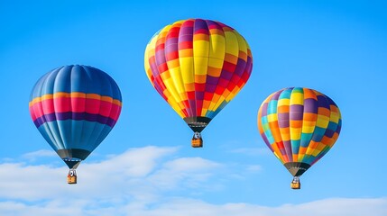 Naklejka premium Balloons in a rainbow of colors soaring into a bright sky during a celebration