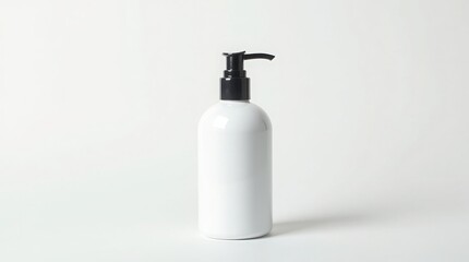 White Pump Bottle on White Background