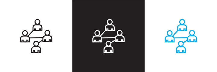 Connection related  icons. Network, connect, team, link etc.  Vector illustration. isolated on white and black background. EPS 10